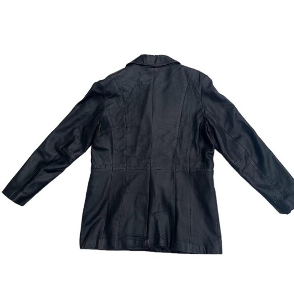 Vintage 90s Leather Blazer Jacket Size Medium - Picture 4 of 7